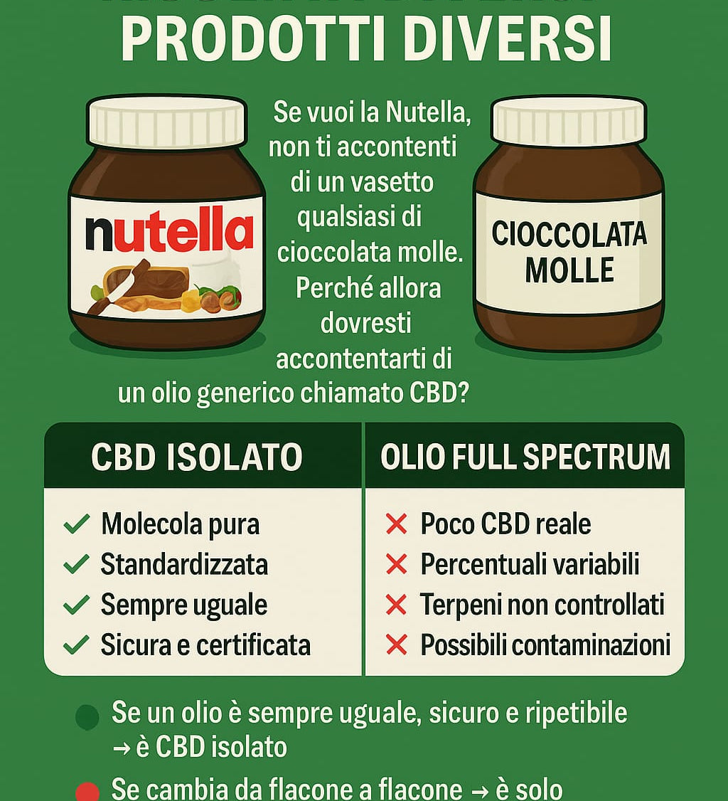 agrilab solo il cbd isolato può essere chiamato cbd , senza thc o altre molecole