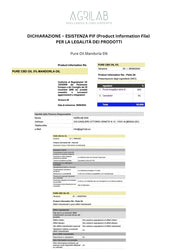 certificato di analisi pif olio di cbd isolato e mandorla agrilab