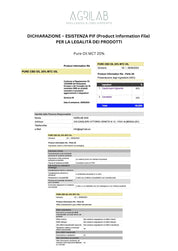 certificato production information file PIF olio di cbd isolato 20% MCT Agrilab
