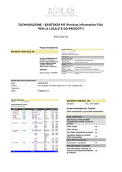 certificato production information file PIF olio di cbd isolato sos roll on Agrilab
