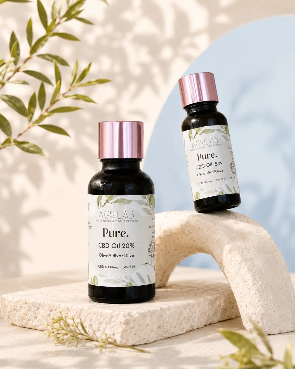 Olio di CBD al 5% e al 20% Agrilab Pure nei formati da 10ml e 30ml — CBD isolato in olio di oliva